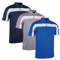 Glenmuir Mens Clyde Geometric Chest Stripe Performance Golf Shirt